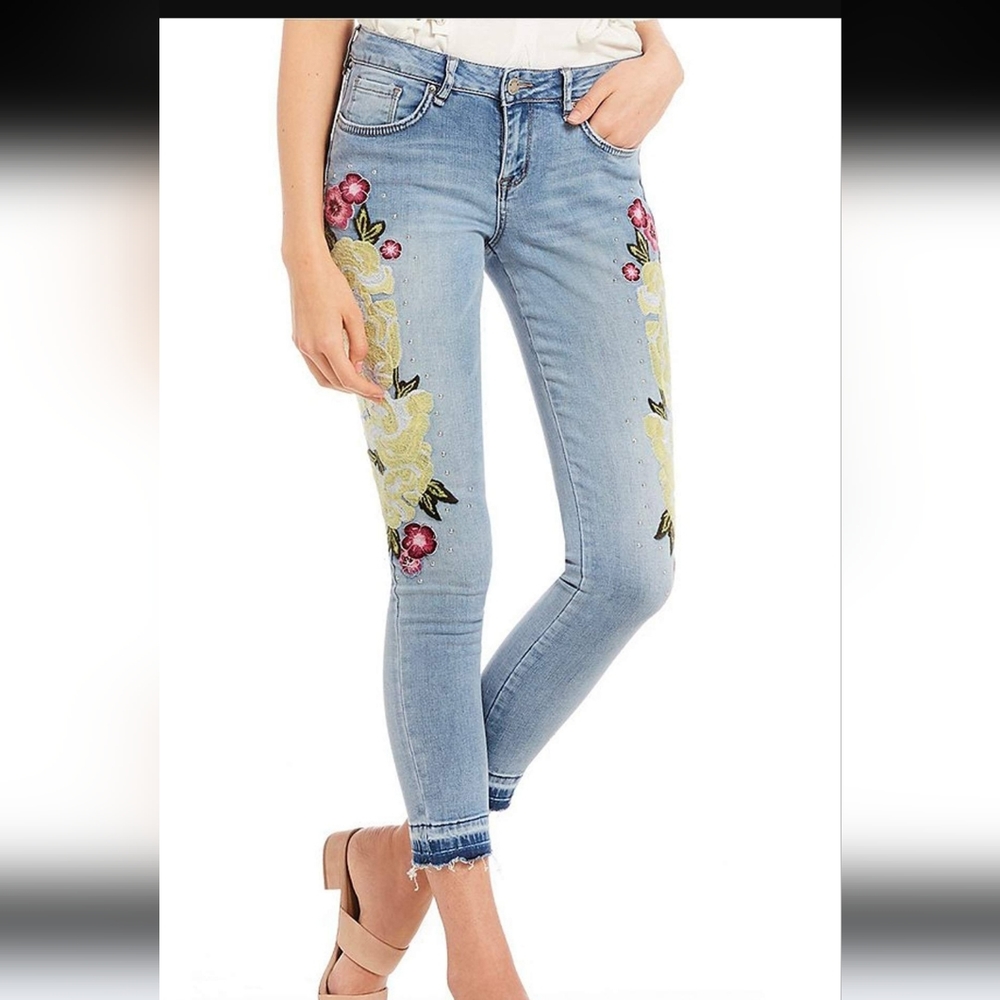 William Rast embroidered floral jeans size 26 small 4